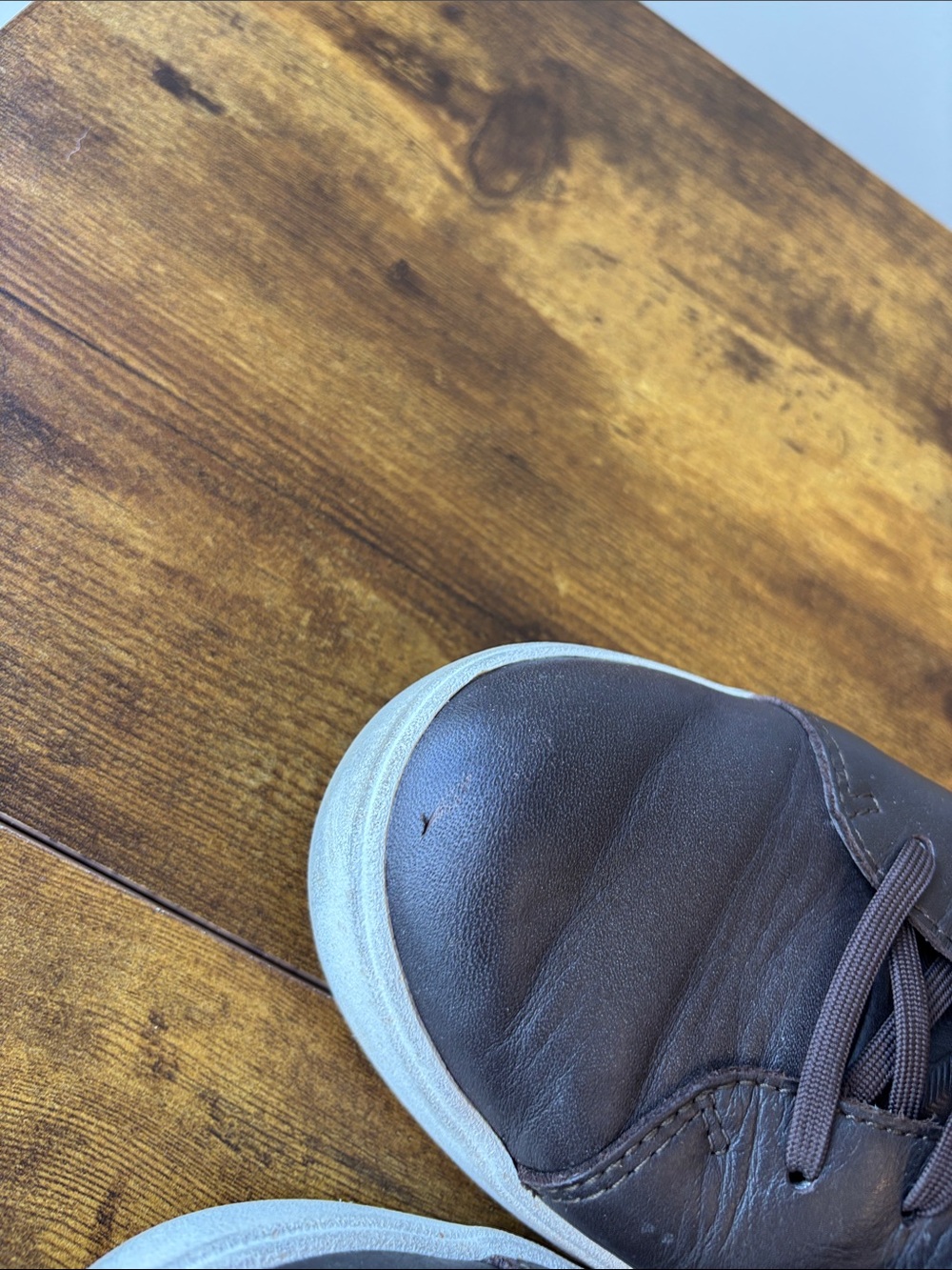 OluKai Men's Dark Brown Leather Low-Top Sneakers - Picture 6 of 8